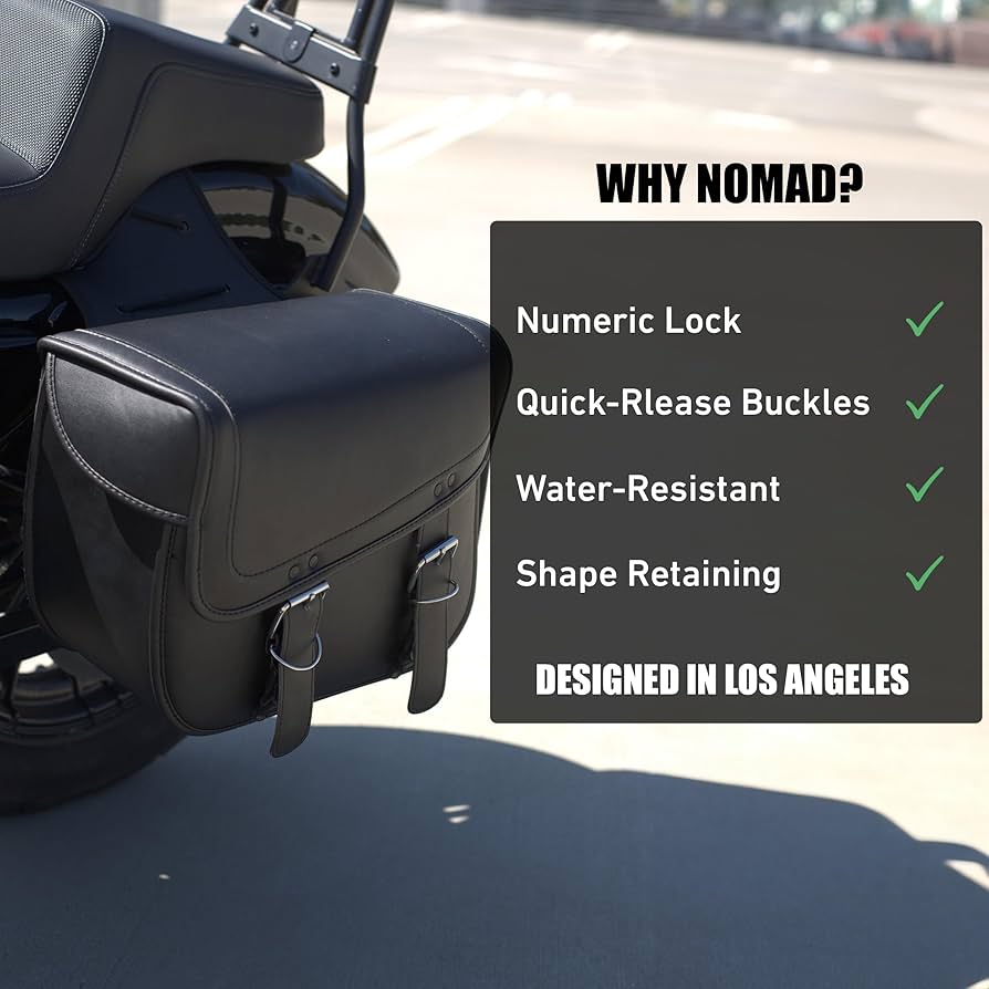 Amazon.com: Nomad Leather Motorcycle Saddlebags Large Quick